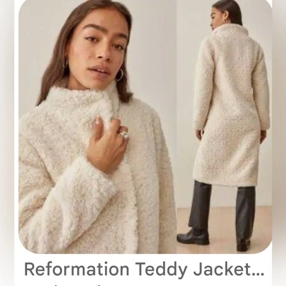 Reformation Off-White Teddy Coat - Picture 2 of 7